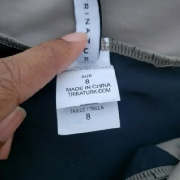 TRINA TURK SWIMWEAR 'MAYAN' TAUPE/BLACK COLOR BLOCK BOTTOMS SIZE 8 NWT - Picture 4 of 5